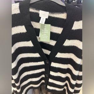 Hu0026M | Sweaters | Nwt Hm Navy Bluestriped Ribknit Cardigan Size Medium |  Poshmark